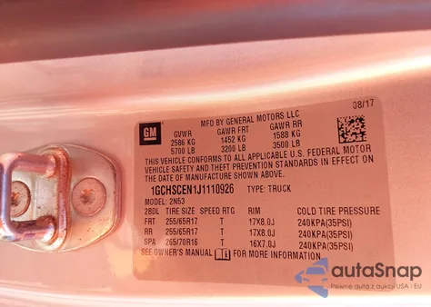 2018 Chevrolet Colorado Lt из США, поврежденный, VIN 1GCHSCEN1J1110926